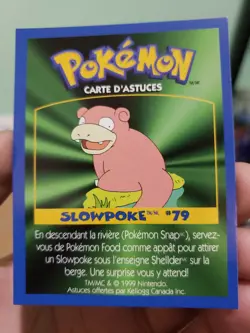Pokemon: SLOWPOKE #79 [Game Tip Card] [Kellogg's Canada Cereal Promo (1999)] NM - Image 3
