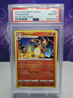 Pokemon TCG Charizard Vivid Voltage Regular Rare Card 025/185 PSA 10 - Image 1