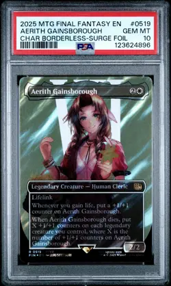 4896 Aerith Gainsborough 2025 MTG Final Fantasy #0519 Surge Foil PSA 10 - Image 1