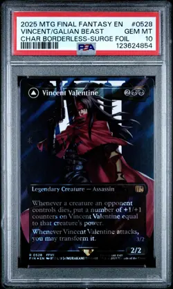 4854 Vincent Valentine Galian Beast 2025 MTG Final Fantasy #0528 Surge PSA 10 - Image 1