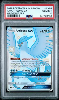 PSA 10 Articuno GX SV54/SV94 Full Art Shiny Vault Hidden Fates 2019 Pokemon S&M - Image 1