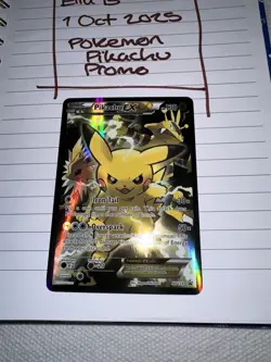 2016 Pokemon XY Black Star Promo #XY124 Full Art Holo Pikachu EX NM - Image 1