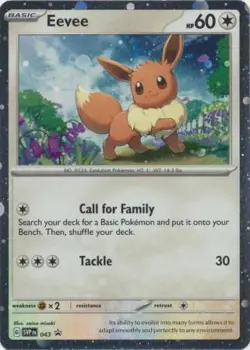 EEVEE SVP043 SCARLET & VIOLET POKEMON PROMO (COSMO HOLO RARE, NM) - Image 1