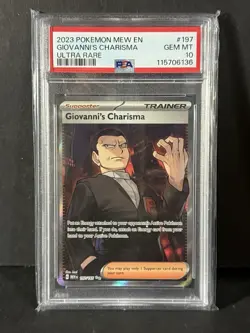 2023 Pokemon SV 151 Giovanni’s Charisma Ultra Rare - PSA 10 - Image 1