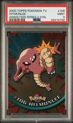 2000 Topps Pokemon TV #106 Hitmonlee Foil PSA 9 - Image 1