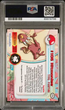 2000 Topps Pokemon TV #106 Hitmonlee Foil PSA 9 - Image 2