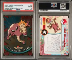 2000 Topps Pokemon TV #106 Hitmonlee Foil PSA 9 - Image 3
