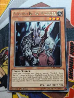 YuGiOh Fiendish Rhino Warrior Rare BOSH-EN091 - VLP - Image 1