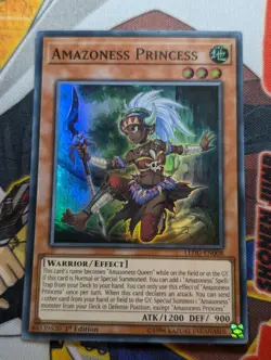 Yu-Gi-Oh! TCG Amazoness Princess LEDU-EN008 Super Rare English 1st Edition VLP - Image 1