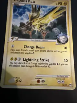 Pokemon Arceus Zapdos G 12/99 Holo Rare Card Moderately Played - Image 1