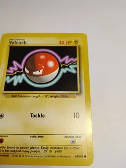 Vintage Pokemon Card TCG Base Set Unlimited Voltorb 67/102 Common - Image 3