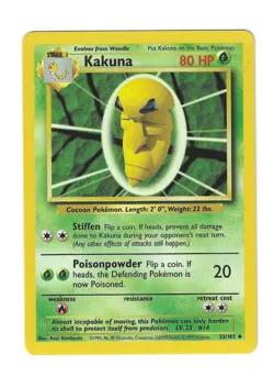 Kakuna Base Set 33/102 card - Pokemon Base Set 1999 - Image 1