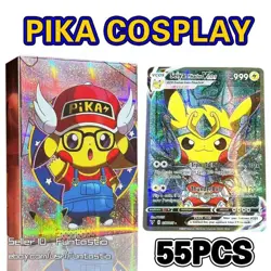 Pokemon Card Colorful 55 Cards TCG GX Vmax Charizard Pikachu cosplay New - Image 1