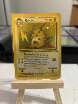 Pokemon TCG Raichu Fossil Holo Rare Card 14/62 Unlimited Vintage w/ swirl - Image 1