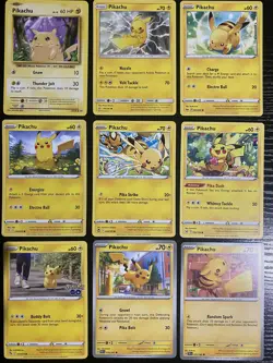 Pokemon TCG Pikachu Collection From 9 Different Art/Set English Cards NM - Image 1