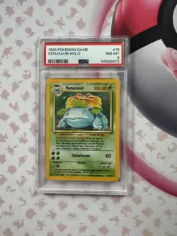 Pokemon TCG Venusaur Holo Rare Unlimited Card Base Set 1999, PSA 8, Vintage - Image 1