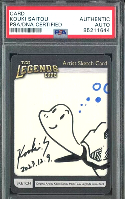 PSA Pokemon Artist Kouki Saitou Signed Auto 2023 TCG Legends Expo Sketch Card - Image 1