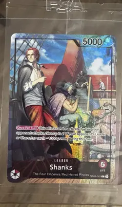 One Piece Shanks Leader OP09-001 PSA Promo Card Exclusive / Sealed NM+ Condition - Image 1