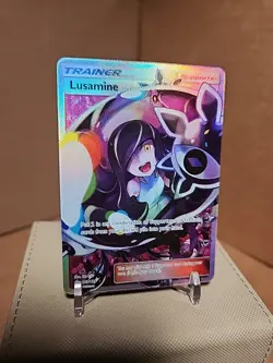 Pokemon Lusamine Full Art 153/156 SM Ultra Prism Holo Card NM+ See Photos - Image 3