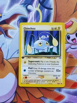 Chinchou 55/111 1st Edition Pokemon Card Neo Genesis Near Mint - Mint - Image 1