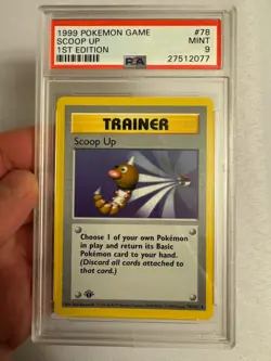 1999 Pokemon - 1st Edition Shadowless Scoop Up Rare Base Set 78/102 PSA 9 Mint! - Image 2