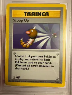 1999 Pokemon - 1st Edition Shadowless Scoop Up Rare Base Set 78/102 PSA 9 Mint! - Image 3
