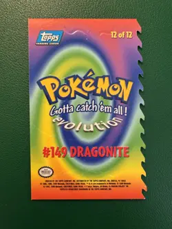 1999 Topps Pokemon The First Movie Dragonite 12 of 12 Die-Cut - Image 2