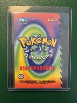 1999 Topps Pokemon The First Movie Dragonite 12 of 12 Die-Cut - Image 4