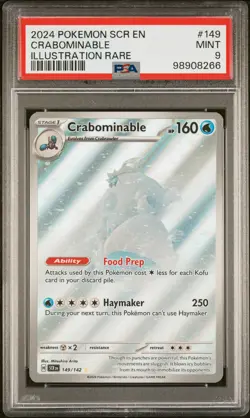 2024 POKEMON SCR EN-STELLAR CROWN ILLUSTRATION RARE #149 CRABOMINABLE PSA 9 - Image 1