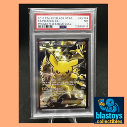 2016 Pokemon XY Black Star FA/Pikachu EX #XY124 Red & Blue Collection PSA 7 - Image 1