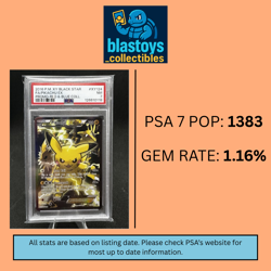 2016 Pokemon XY Black Star FA/Pikachu EX #XY124 Red & Blue Collection PSA 7 - Image 4