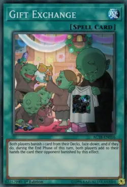 1x (P) Gift Exchange - AC18-EN016 - Super Rare - 1st Edition YuGiOh - Image 1