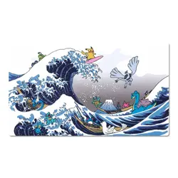Great Wave Pikachu Board Game Pokemon Table Playmat Card Play Mat TCG CCG Pad - Image 1
