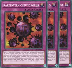 yugioh 3x Kartenvernichtungsvirus LEDD-DEA31 COMMON 2AUFLAGE DEUTSCH - Image 1