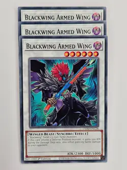 Yu Gi Oh - 3x L5DD-ENC28 Blackwing Armed Wing - Common - Image 1