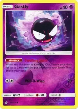 Pokemon TCG Gastly Sun & Moon Unbroken Bonds 67/214 Common Reverse Holo Card - Image 1