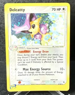 Delcatty 5/109 EX Ruby & Sapphire Holo Rare Pokemon Card TCG 2003 💫SWIRL💫 - Image 2