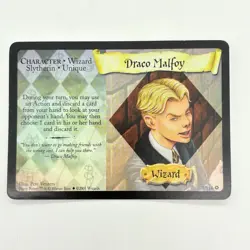 Harry Potter Trading Card Game Draco Malfoy Wizard 3/116 Base Set Holo Foil 2001 - Image 1