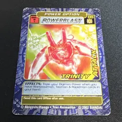 2002 DIGI-BATTLE RARE CARD - SERIES 6 - BO-310 TRINITY ATTACK Season 3 Digimon - Image 1