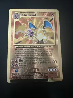 Pokemon Celebrations Gold Metal Charizard Card 4/102 Premium Collection - Image 3