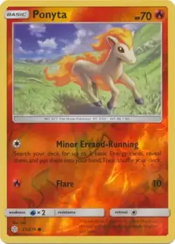 Ponyta Reverse Holo Sun & Moon: Cosmic Eclipse 23/236 Pokemon TCG Card - Image 1