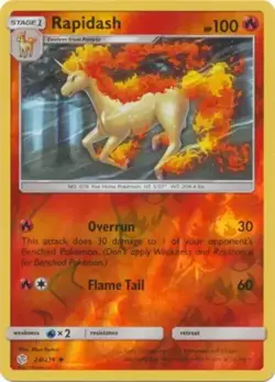Rapidash 24/236 Reverse Holo Sun & Moon Cosmic Eclipse Pokemon Card - Image 1