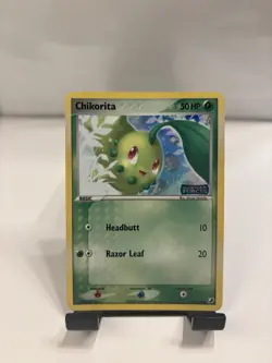 Pokemon TCG Chikorita Stamped Holo Unseen Forces 2005 Card LP - Image 1