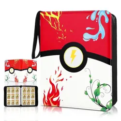 Pokemon Card Binder Holds 900 front/back 3×3- Includes 9 FREE Holos/Reverse Holo - Image 1