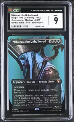 MIKAEUS, THE UNHALLOWED Commander Masters Borderless Foil CGC 9 MTG [Nostalgium] - Image 1