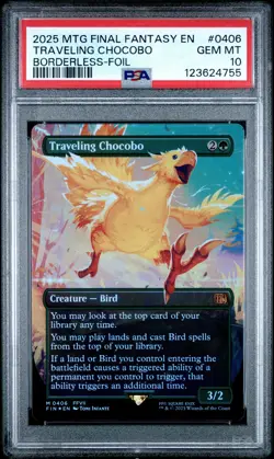4755 Traveling Chocobo 2025 Magic: The Gathering Final Fantasy #0406 Foil PSA 10 - Image 1