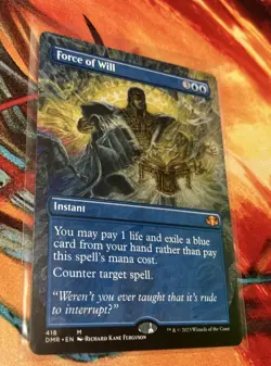 Force of Will Borderless Dominaria Remastered MTG - Image 1