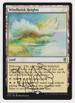 Signed Windbrisk Heights LP Commander 2016 Artist Omar Rayyan MTG Magic Hideaway - Image 1