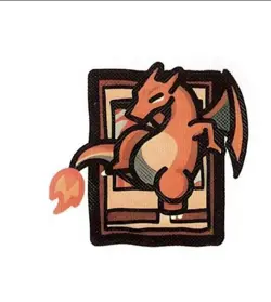 Pokemon Derpy Fan Art Mini Card Sticker 1.25" Charizard - Image 1