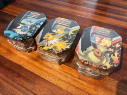 FACTORY SEALED Pokemon Eevee Evolutions Tin Bundle Flareon Vaporeon V Jolteon V - Image 1
